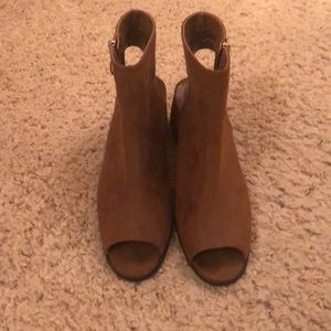 Brown suede booties